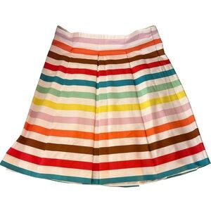 Carlisle Collection Multi Color Striped Pleated A-line Midi Skirt NWT Size 18